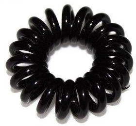 Miya® 10 schwarz elastisch Haargummi Telefonkabel, Kunststoff-Spirale, Telefonhaargummi, Haarschmuck, Armband