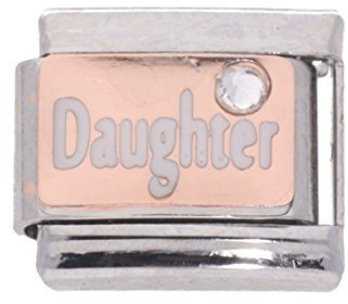 La CIMA Rose Gold and Enamel Daughter Fits all 9mm Italian Style Charm Bracelets
