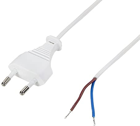 LogiLink CP138 Netzkabel Euro Stecker zu offenem Kabelende weiß