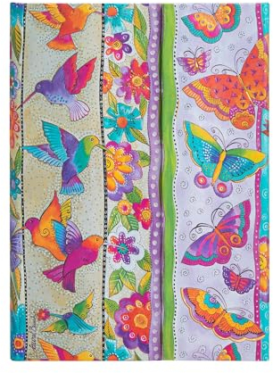 Paperblanks - Hummingbirds & Flutterbyes - Playful Creations - Midi - Lined - Wrap Closure - 120 Gsm