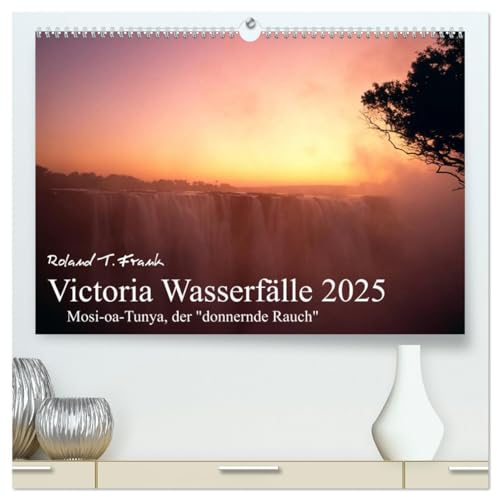Victoria Wasserfälle (hochwertiger Premium Wandkalender 2025 DIN A2 quer), Kunstdruck in Hochglanz