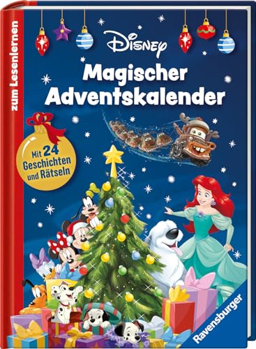 Disney: Magischer Adventskalender zum Lesenlernen - Erstlesebuch-Adventskalender 2024 für Kinder ab 7 Jahre: Mit 24 Geschichten und Rätseln