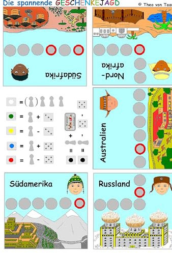 Brettspiel: Die spannende Geschenkejagd: Spiel & Spaß: Ein lustiges und spannendes Brettspiel für 2 bis 4 Spieler. Spielfelder und Spielkarten bereits komplett im Spielebuch vorhanden!