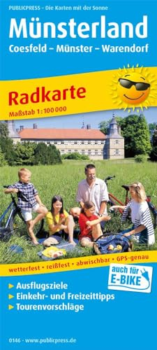 Münsterland, Coesfeld - Münster - Warendorf: Radkarte mit Ausflugszielen, Einkehr- & Freizeittipps, wetterfest, reissfest, abwischbar, GPS-genau. 1:100000 (Radkarte: RK)