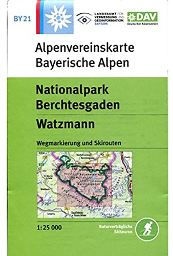 Nationalpark Berchtesgaden, Watzmann: Wegmarkierungen - Topographische Karte 1:25000: Wegmarkierung und Skirouten. Naturverträgliche Skitouren (Alpenvereinskarten)