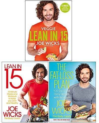 Joe Wicks Collection 3 Books Set (Veggie Lean in 15, Lean in 15 The Shift Plan, The Fat-Loss Plan)
