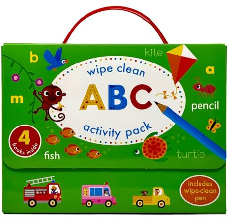Wipe Clean ABC Activity Pack Collection 4 Books Set (with pen) (Writing Words, My First Alphabet, Alphabet Puzzles & Upper & Lower Case)