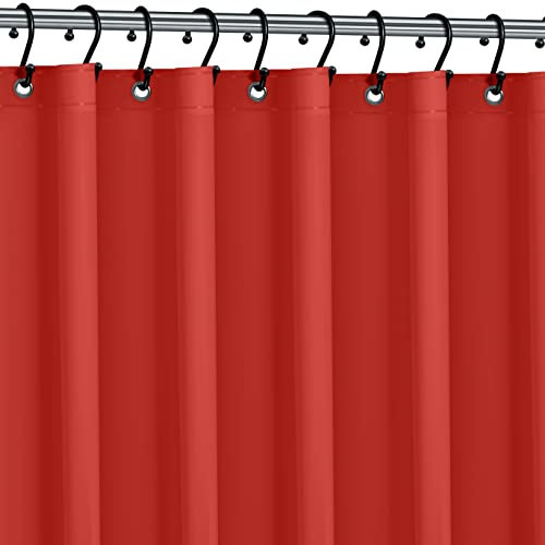 moisissures Gratuit étanche en Vinyle Argenté Rideau de Douche Liner – Rouge