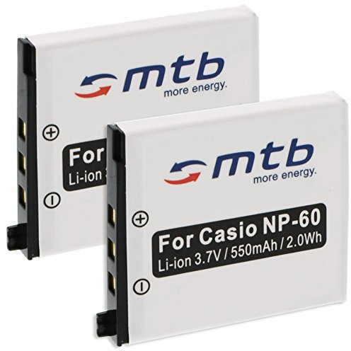 2X Batteries NP-60 pour Casio Exilim EX- Z22, Z25, Z29, Z80, Z85, Z90 + ...Voir liste!