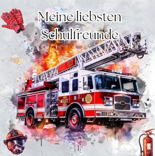 Meine liebsten Schulfreunde - Ein Freundebuch zum Ausfüllen und Ausmalen: Feuerwehr