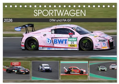 SPORTWAGEN DTM und FIA GT (Tischkalender 2026 DIN A5 quer), CALVENDO Monatskalender: Sportwagen der DTM in Zandvoort und der FIA GT in Oschersleben (CALVENDO Mobilitaet)