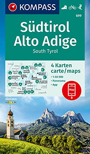 KOMPASS Wanderkarten-Set 699 Südtirol, Alto Adige, South Tyrol (3 Karten) 1:50.000: mit 1 Panorama, inklusive Karte zur offline Verwendung in der KOMPASS-App. Fahrradfahren. Skitouren.