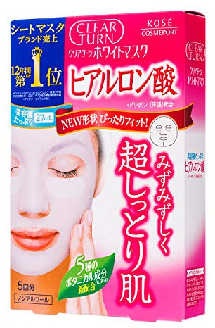 Kose Clearturn White Hyaluronic Acid Paper Facial Mask---5 Piece (japan import)