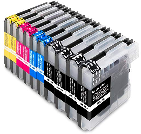 ESMOnline 10 komp. Druckerpatronen als Ersatz zu Brother LC-980 LC-985 LC-1100 für MFC 250 255 290C 295 490 5490CN 5890CN 5895CW 6490CW 6890CDW 790CW 795CW 990CW J265W J410 J415W J615W