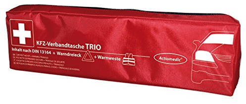 GRAMM medical Actiomedic Kfz-Verbandtasche Trio nach § 35h StVZO mit DIN-Füllung 13 164, Warnweste + Warndreieck