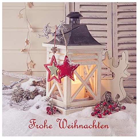 5er Pack Geschenkkarten Frohe Weihnachten Laterne Weihnachtskarten ohne Umschläge Geschenkanhänger Anhänger Anhängerkarte Klappkarte