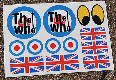LAMBRETTA VESPA ROLLER MODIFIKATION The Who stil sticker aufkleber set Union Jack Rondelle