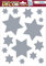 HERMA 15110 Fensterbilder Weihnachten Sterne Silber, 15 Stück, selbstklebend, Kinder Fensteraufkleber, ablösbare Winter Fenstersticker, Glitzer Fensterfolie für Kinderzimmer Dekoration Weihnachtsdeko