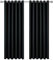 Imperial Rooms Blackout Eyelet Curtains for Bedroom 46x54 Inch Drop Black Curtain Window Treatments Thermal Insulated Energy Saving Ring Top Short Curtain 2 Panel with Tiebacks