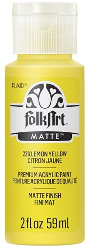 FolkArt Acrylic Paint in Assorted Colors (2 oz), 226, Yellow Lemon