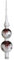 Jingle Bells Lauscha Christbaumspitze Modern Art 30cm Eisweiß / Bordeaux/ Silber Weihnachten