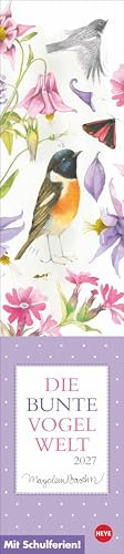 Marjolein Bastin: Die bunte Vogelwelt Langplaner 2027: Langer Streifenkalender mit allen wichtigen Terminen auf einen Blick. Liebevoll illustrierter Wand-Terminkalender 2027.