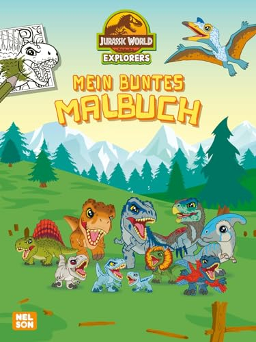 Jurassic World Explorers: Mein buntes Malbuch: Großflächige Ausmalbilder mit Dinosaurier-Motiven für Kindergartenkinder ab 3 Jahren