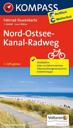 Fahrrad-Tourenkarte Nord-Ostsee-Kanal-Radweg: Fahrrad-Tourenkarte. GPS-genau. 1:50000. (KOMPASS-Fahrrad-Tourenkarten, Band 7054)