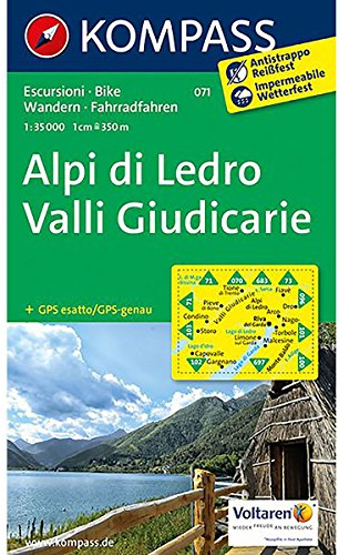 Alpi di Ledro - Valli Giudicarie: Wanderkarte mit Radrouten. GPS-genau. 1:35000 (KOMPASS Wanderkarte, Band 71)