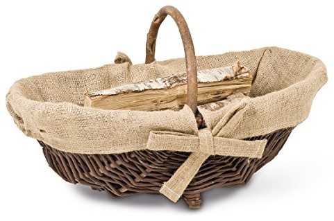 Backideen Kaminholzkorb oval, Dunkelbraun, T 34cm x B 53cm x H 21cm/32cm