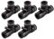 sourcing map 5Pcs 8mm à 8mm T Forme 3 Voie Air Pnéumatique Rapide Raccord Coupleur Noir