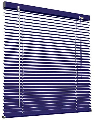 Victoria M. Aluminium Jalousie 50 x 130 cm, blau, Jalousie ohne Bohren, inkl. Klemmclips
