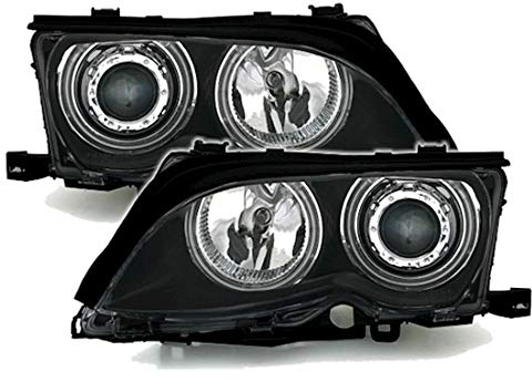 Eagle Eyes BM075-B3WCW CCFL Angel Eyes Scheinwerfer in Klarglas Schwarz
