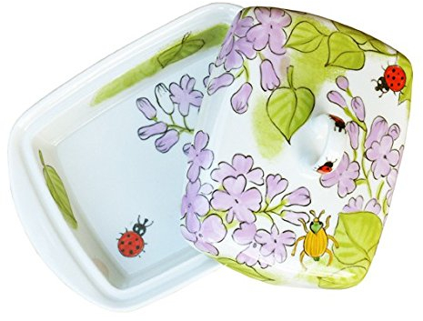 Helina Tilk Flieder Butterdose Porzellan handbemalt