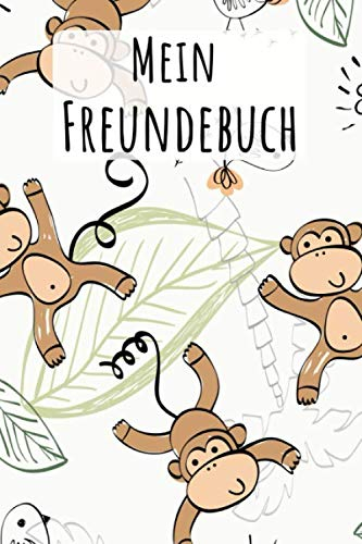 Mein Freundebuch: Lustige Affen | Für Kinder zum Eintragen | Platz für 49 Freunde | DIN A5+ | Geschenkidee