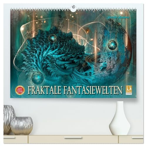 Fraktale Fantasiewelten (hochwertiger Premium Wandkalender 2026 DIN A2 quer), Kunstdruck in Hochglanz: Zauberhafte Universen von überirdischer Schönheit (CALVENDO Kunst)
