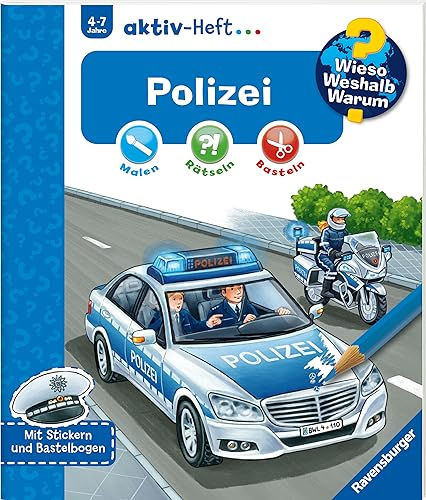 Wieso? Weshalb? Warum? aktiv-Heft - Polizei: Malen, Rätseln, Basteln. Mit Stickern und Bastelbogen