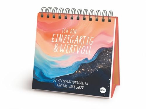 Ich bin einzigartig und wertvoll Premium-Postkartenkalender 2027 - 53 Affirmationskarten für das Jahr: Wochenkalender im Format 16,5 x 17,7 cm für spirituelle Gelassenheit
