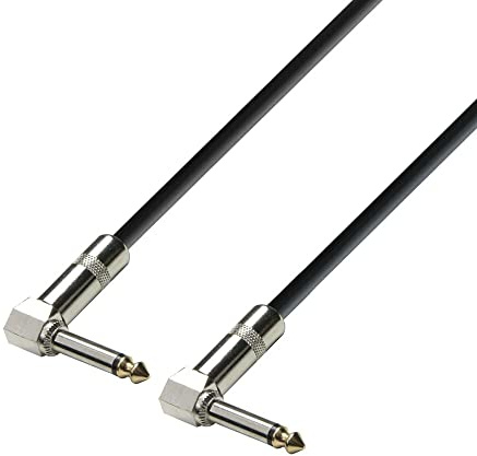 Adam Hall Cables 3 STAR IRR 0030 - Patchkabel, 6,3mm Winkelklinkenstecker mono auf 6,3mm Winkelklinkenstecker mono, schwarz, 0,3m