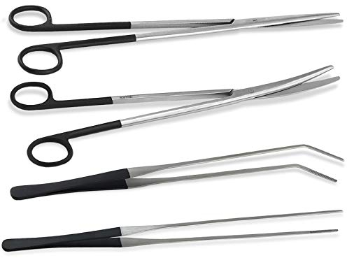 InstrumenteNrw Aquarium Set - Pflanzenscheren Pflanzen-Pinzetten - Edelstahl
