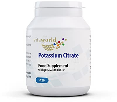 Vita World Potassium Citrate 605mg Daily dose 120 Capsules Made in Germany
