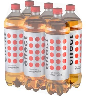 effect Energy Drink CLASSIC – 6 x 1,0 l Energy PET Flasche, Koffeinhaltiges Erfrischungsgetränk mit B-Vitaminen – einzigartiger & erfrischender Geschmack, vegan
