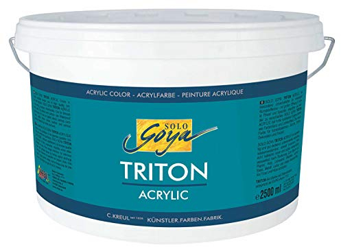 KREUL 17217 - Solo Goya Triton Acrylfarbe weiß, 2500 ml Eimer, schnell und matt trocknend, Farbe auf Wasserbasis, in Studioqualität, vielseitig einsetzbar, gut deckend und ergiebig