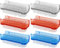 com-four® 6X Handwaschbürste in bunten Farben - Nagelbürste für Hand und Nagel Reinigung [Auswahl variiert] (6 Stück - transparent+rot+blau)