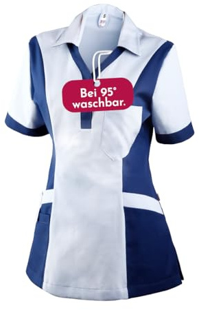 Clinotest Damenkasack Julia - 95 Grad waschbare, kochfeste Kasacks ohne Einlaufen - Kasack aus 65% Polyester, 35% Baumwolle - Pflege Berufsbekleidung für Krankenschwester, Altenpflege, Kosmetik UVM.