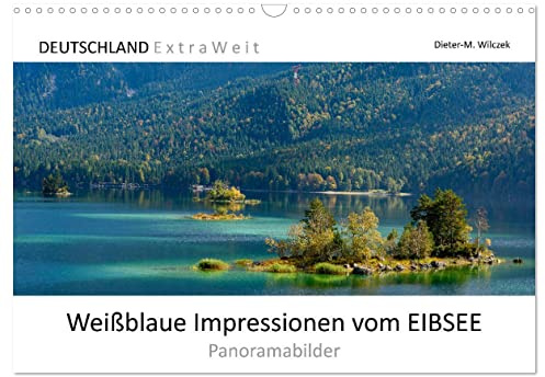 Weißblaue Impressionen vom Eibsee (Wandkalender 2026 DIN A3 quer), CALVENDO Monatskalender: Der idyllisch gelegene Bergsee am Fuße der Zuspitze bietet ... zu jeder Jahreszeit. (CALVENDO Natur)