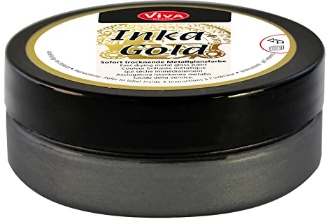 Viva Decor Inka Gold 62,5g (Graphit) - Einfach auftragbare, wachshaltige Metallic Polierpaste. Schnell Trocknender Metallglanz, Hochglanz-Effekte für DIY. Dekorpaste für Holz, Ton & Terracotta