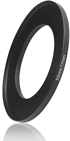 Ares Foto® Step-Up Lens Adapter Ring for Filters, Made of CNC Machined Metal with Matte Black Electroplated Finish (52mm – 77mm)