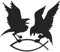 Aufkleber Raben mit Fisch Hugin Munin silber