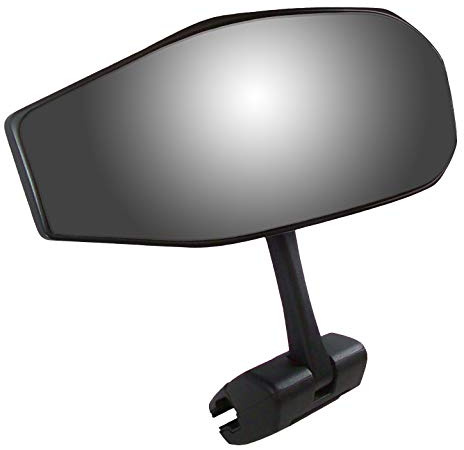 CIPA 01609 Black Vision 180 Degree Marine Mirror with Deluxe Cast Aluminum Cup Mounting Bracket